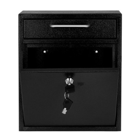 Adiroffice Medium Wall Mountable Mailbox with Key Lock ADI631-05-BLK